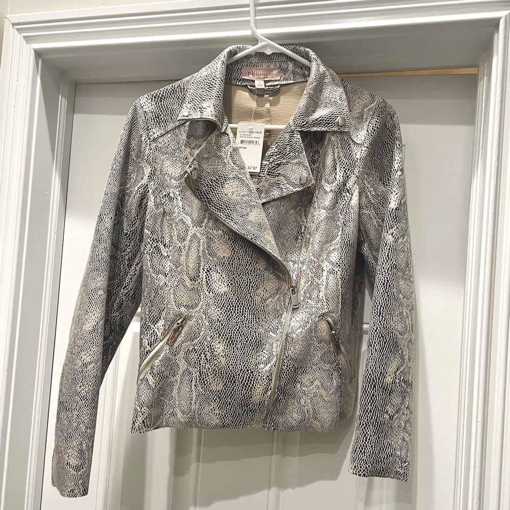 Philosophy Women’s Faux Suede Snakeskin Jacket